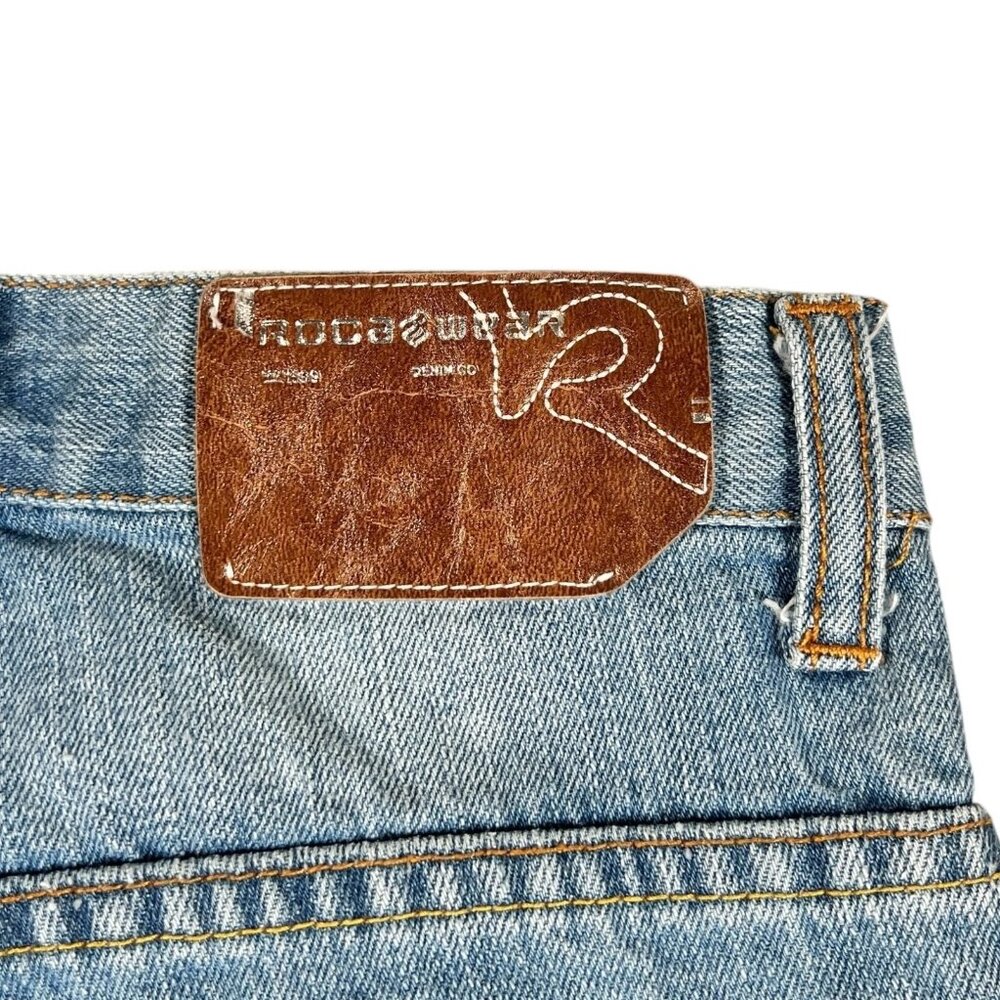VTG Roca Wear Boys Blue Denim Hip Hop Straight Leg Authentic Jean Shorts Size 10 - Picture 6 of 13